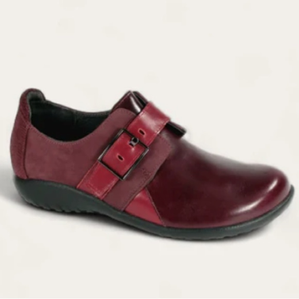 Naot Tane Buckled Loafer Slip-on Monk Strap Anatomical Barefoot Bordeaux 39 8